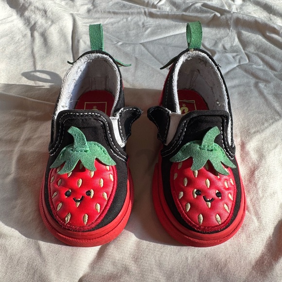 Vans Other - VANS strawberry velcro / slip on shoes 🍓